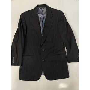 Vintage Brooks Brothers Suit Jacket Blazer Mens Dark GrayStriped USA Made Wool